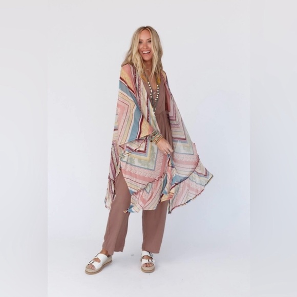 Three bird Nest Colorful  Kimono nwt - Picture 1 of 6